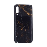 Θήκη Marble Silicon Samsung Galaxy A70/A70s Black / Gold