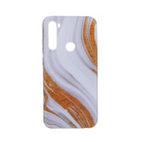 Θήκη Marble Silicon Xiaomi Redmi Note 8T Gold / White