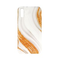 Θήκη Marble Silicon Xiaomi Redmi 9A / Redmi 9AT Gold / White