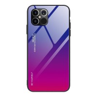 Glass Case Apple iPhone 12 Pro Max Μπλε / Ματζέντα