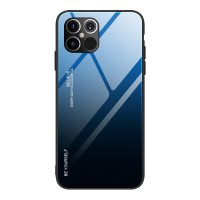 Glass Case Apple iPhone 12 Pro Max Μαύρο / Μπλε
