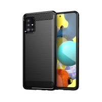 Θήκη Σιλικόνης Carbon TPU Fiber Brushed Samsung Galaxy A71 5G Μαύρο