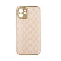 GKK Electroplate Glass Case Apple iPhone 12 Cube Μπεζ