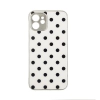 GKK Electroplate Glass Case Apple iPhone 12 Πουά Λευκό