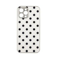 GKK Electroplate Glass Case Apple iPhone 12 Pro Πουά Λευκό