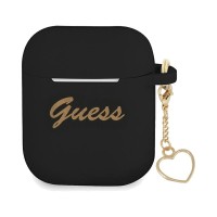 Θήκη Σιλικόνης Guess Charm Collection για AirPods 1/2 Μαύρο