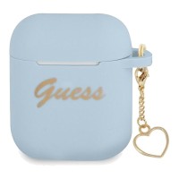 Θήκη Σιλικόνης Guess Charm Collection για AirPods 1/2 Μπλέ