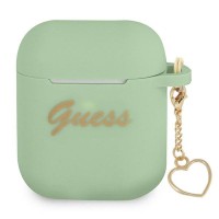 Θήκη Σιλικόνης Guess Charm Heart Collection για AirPods 1/2 Πράσινο