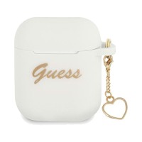 Θήκη Σιλικόνης Guess Charm Collection για AirPods 1/2 Λευκό