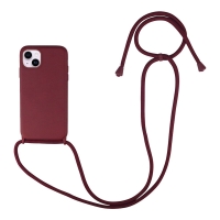 Θήκη Σιλικόνης με Κορδόνι CarryHang Sonique Apple iPhone 14 Μπορντώ