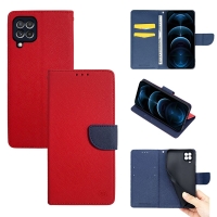 Θήκη Πορτοφόλι Sonique Trend Wallet Samsung Galaxy A12 / Galaxy M12 Κόκκινο / Σκούρο Μπλε
