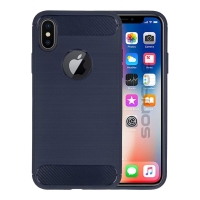 Θήκη Σιλικόνης Sonique Carbon Brushed Apple iPhone X / iPhone XS Μπλέ