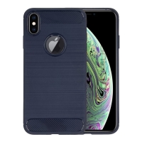 Θήκη Σιλικόνης Sonique Carbon Brushed Apple iPhone XS MAX Μπλέ