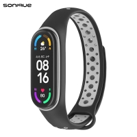 Λουράκι Σιλικόνης Sonique Sport για Xiaomi Mi Band 7 Μαύρο / Γκρι