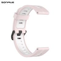 Λουράκι Σιλικόνης Sport Band Sonique 22mm για Amazfit GTR 3/ GTR 4/ GTR 47mm/GTR 3 pro/GTR 2e/GTR 2/3 Stratos/2 Stratos Ροζ / Λευκό