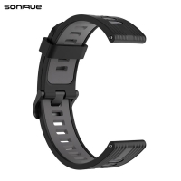 Λουράκι Σιλικόνης Sport Band Sonique 22mm για Amazfit GTR 3/ GTR 4/ GTR 47mm/GTR 3 pro/GTR 2e/GTR 2/3 Stratos/2 Stratos Μαύρο / Γκρι Σκούρο