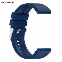 Λουράκι Σιλικόνης Smooth Band Sonique 22mm για Huawei Watch GT3/GT3 Pro 46mm/ GT2/GT2 Pro 46mm/ GT 42mm/46mm/GT 2e/3/3 Pro Μπλε Σκούρο
