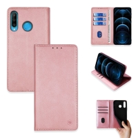 Θήκη Πορτοφόλι Vintage Magnet Wallet Sonique Huawei P30 Lite Ροζ Χρυσό