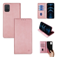 Θήκη Πορτοφόλι Vintage Magnet Wallet Sonique Samsung Galaxy A71 Ροζ Χρυσό