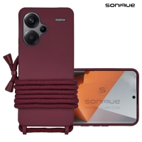 Θήκη Σιλικόνης με Κορδόνι CarryHang Sonique Xiaomi Redmi Note 13 Pro Plus 5G Μπορντώ