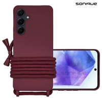 Θήκη Σιλικόνης με Κορδόνι CarryHang Sonique Samsung Galaxy A55 5G Μπορντώ