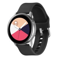 Λουράκι Σιλικόνης Universal Soft Band Sonique 22mm με Ασημί Κούμπωμα για Samsung, Huawei, Amazfit, Xiaomi, Honor Μαύρο