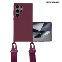 Θήκη Σιλικόνης με Strap CarryHang Sonique Samsung Galaxy S24 Ultra Μπορντό