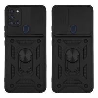 Θήκη Ring Armor CamPro Sonique για Samsung Galaxy A21s Μαύρο