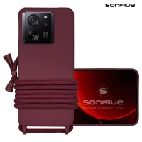 Θήκη Σιλικόνης με Κορδόνι CarryHang Sonique Xiaomi Xiaomi 13T 5G / Xiaomi 13T Pro 5G Μπορντώ