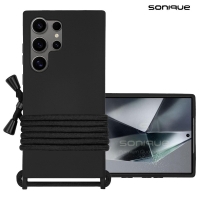Θήκη Σιλικόνης με Κορδόνι CarryHang Sonique Samsung Galaxy S24 Ultra Μαύρο