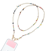 Κολιέ Λουράκι Sonique Gemstone από Πέτρα & Ακρυλικό 120cm για Κινητό Πολύχρωμο