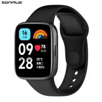Λουράκι Σιλικόνης Sonique Color για Xiaomi Redmi Watch 3 Active Μαύρο