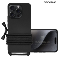 Θήκη Σιλικόνης με Κορδόνι CarryHang Sonique Apple iPhone 16 Pro Max Μαύρο