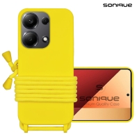 Θήκη Σιλικόνης με Κορδόνι CarryHang Sonique Xiaomi Redmi Note 13 Pro 4G / Poco M6 Pro 4G / Redmi Note 14S Κίτρινο