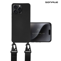 Θήκη Σιλικόνης με Strap CarryHang Sonique Apple iPhone 16 Pro Max Μαύρο