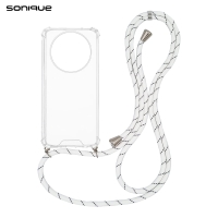 Θήκη Σιλικόνης με Κορδόνι Sonique Armor Clear Honor Magic7 Lite 5G Rainbow Λευκό