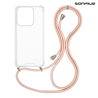 Θήκη Σιλικόνης με Κορδόνι Sonique Armor Clear Motorola Moto G15 4G / Moto G15 Power Ροζ Σατινέ