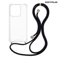 Θήκη Σιλικόνης με Κορδόνι Sonique Armor Clear Motorola Moto G15 4G / Moto G15 Power Μαύρο