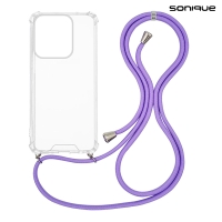 Θήκη Σιλικόνης με Κορδόνι Sonique Armor Clear Motorola Moto G15 4G / Moto G15 Power Λιλά