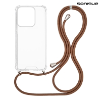Θήκη Σιλικόνης με Κορδόνι Sonique Armor Clear Motorola Moto G15 4G / Moto G15 Power Καφέ