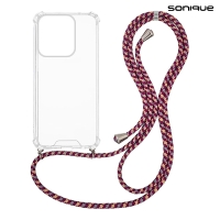 Θήκη Σιλικόνης με Κορδόνι Sonique Armor Clear Motorola Moto G15 4G / Moto G15 Power Rainbow Μπορντό
