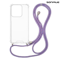 Θήκη Σιλικόνης με Κορδόνι Sonique Armor Clear Motorola Moto G15 4G / Moto G15 Power Rainbow Λιλά