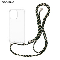 Θήκη Σιλικόνης με Κορδόνι Sonique Armor Clear Motorola Moto G34 5G Rainbow Πράσινο