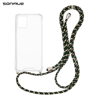Θήκη Σιλικόνης με Κορδόνι Sonique Armor Clear Motorola Moto G53 5G Rainbow Πράσινο