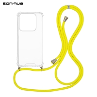 Θήκη Σιλικόνης με Κορδόνι Sonique Armor Clear Xiaomi Redmi Note 14 5G Κίτρινο