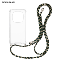 Θήκη Σιλικόνης με Κορδόνι Sonique Armor Clear Xiaomi Redmi Note 14 Pro 4G Rainbow Πράσινο