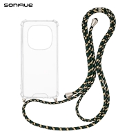 Θήκη Σιλικόνης με Κορδόνι Sonique Armor Clear Xiaomi Redmi Note 14 Pro 5G / Redmi Note 14 Pro Plus 5G / Poco X7 5G Rainbow Πράσινο