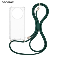 Θήκη Σιλικόνης με Κορδόνι Sonique Armor Clear Realme 14 Pro Plus 5G Πράσινο Σκούρο