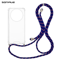 Θήκη Σιλικόνης με Κορδόνι Sonique Armor Clear Realme 14 Pro Plus 5G Rainbow Μπλε