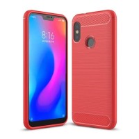 Θήκη Σιλικόνης Carbon TPU Fiber Brushed Xiaomi Mi A2/Mi 6X Κόκκινο